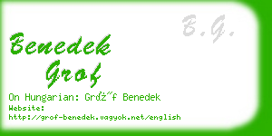 benedek grof business card